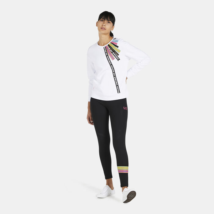 EA7 Emporio Armani Women's Logo Sweashirt White EA7 Emporio Armani Women's Logo Sweashirt White image number 2