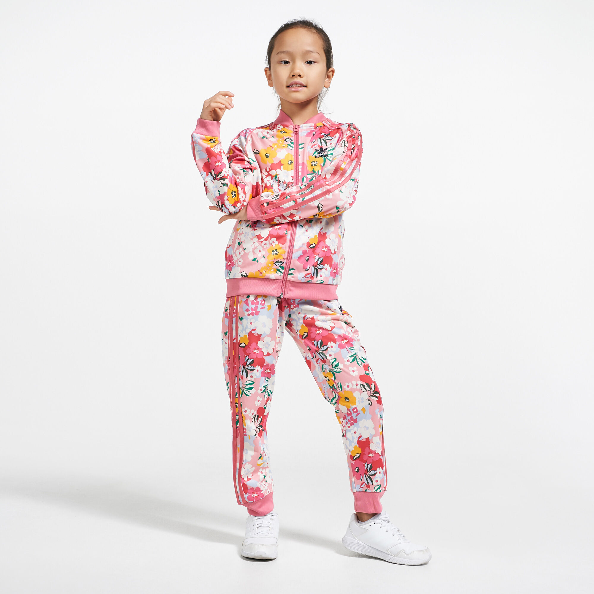Girls adidas flower tracksuit