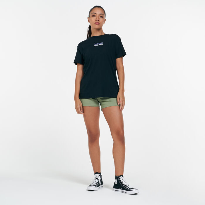 Converse Women's Flower T-Shirt Black Converse Women's Flower T-Shirt Black image number 2