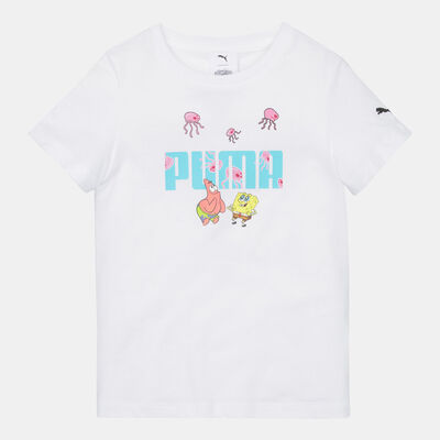 PUMA Kids' x SPONGEBOB Logo T-Shirt White