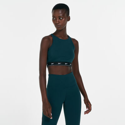 Reebok Women's Beyond The Sweat Crop Top Green Reebok Women's Beyond The Sweat Crop Top Green