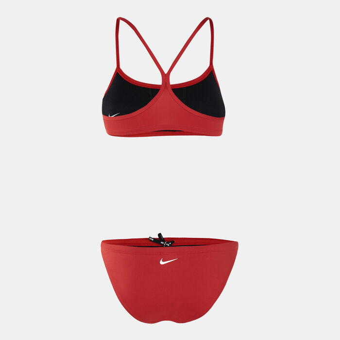 Nike Swim Women's Essential Racerback Bikini Set Red Nike Swim Women's Essential Racerback Bikini Set Red image number 1