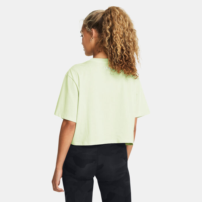 Under Armour Women's Logo Crop Top Green Under Armour Women's Logo Crop Top Green image number 1