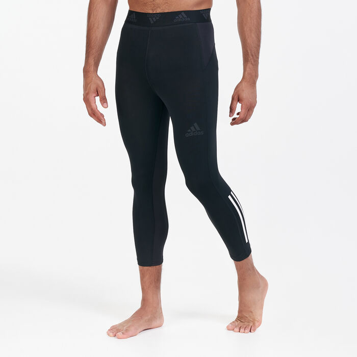 adidas Men's Techfit 3/4 3-Stripes Tights Black adidas Men's Techfit 3/4 3-Stripes Tights Black image number 0