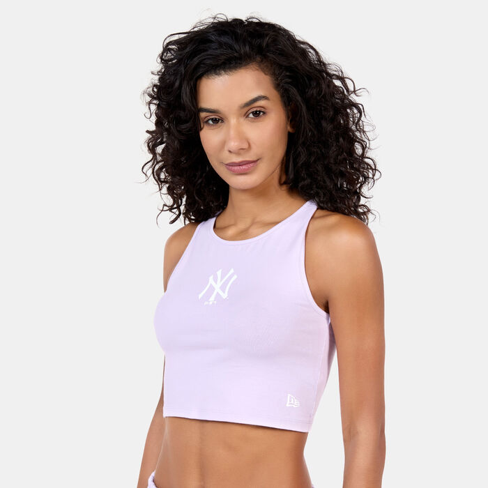 New Era Women's MLB New York Yankees LE Crop Top Purple New Era Women's MLB New York Yankees LE Crop Top Purple image number 0