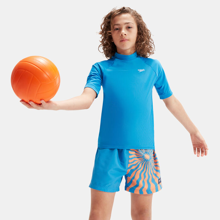 Speedo Kids' Printed Rashguard Blue image number 2