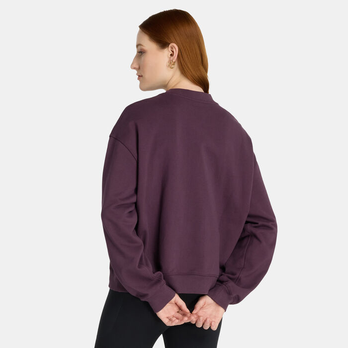 New Balance Women's Logo French Terry Sweatshirt Purple New Balance Women's Logo French Terry Sweatshirt Purple image number 2