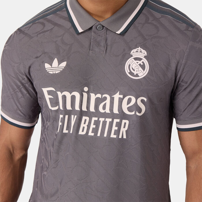 adidas Men's Real Madrid 24/25 Third Authentic Football Jersey Grey adidas Men's Real Madrid 24/25 Third Authentic Football Jersey Grey image number 3