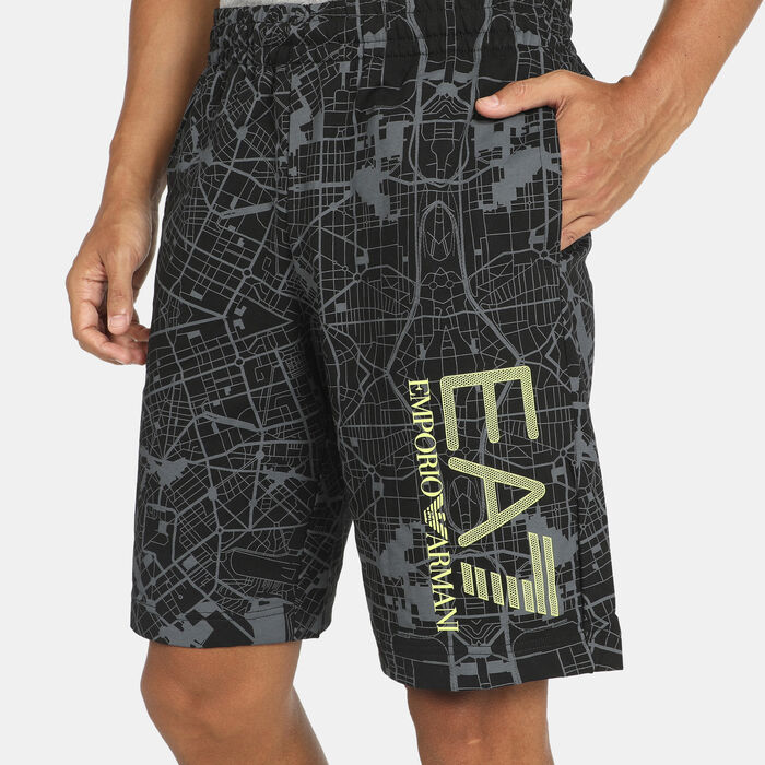 EA7 Emporio Armani Men's Allover Print Shorts Black image number 3