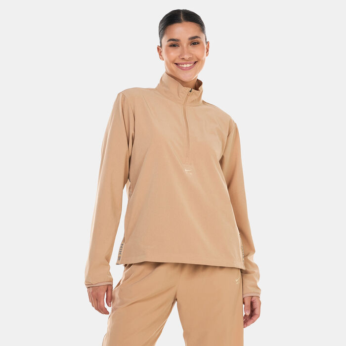 Nike Women's Dri-FIT 1/2-Zip Running Jacket Beige Nike Women's Dri-FIT 1/2-Zip Running Jacket Beige image number 0