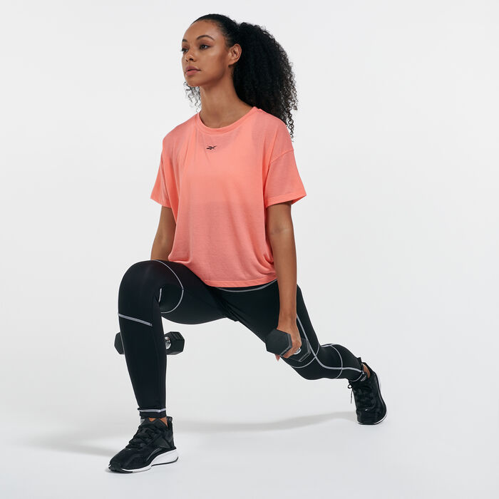 Reebok Women's Workout Ready Supremium T-Shirt Orange Reebok Women's Workout Ready Supremium T-Shirt Orange image number 2