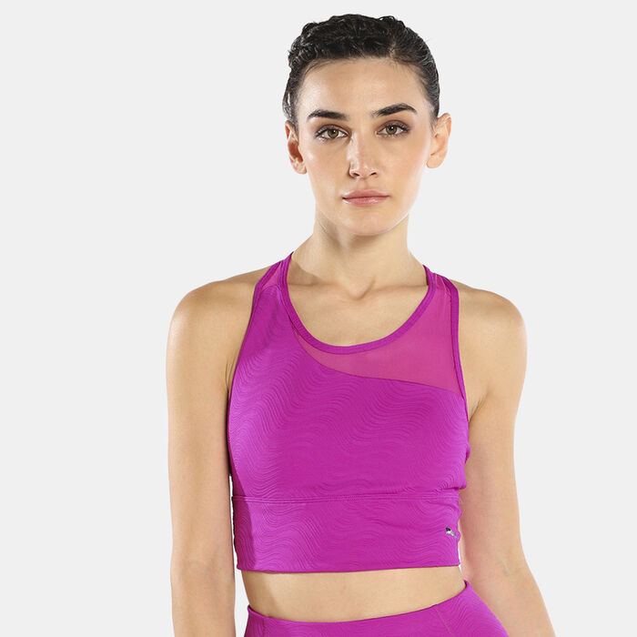 PUMA Women's Mid Impact Flawless Sports Bra Pink PUMA Women's Mid Impact Flawless Sports Bra Pink image number 0