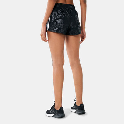 adidas Women's Pacer 3-Stripes Woven Camo Shorts Black