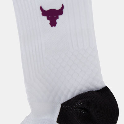Under Armour Project Rock Armour Dry Playmaker Crew Socks (1 Pair) White