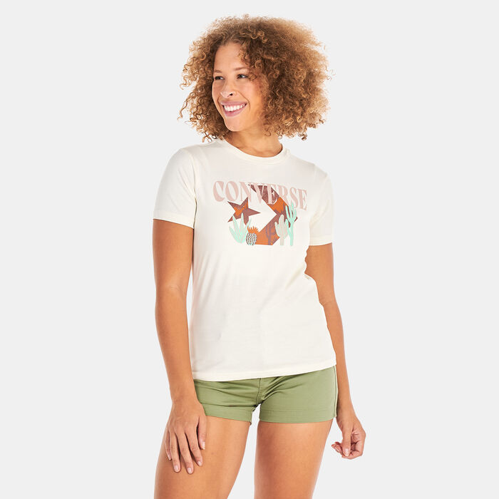 Converse Women's Star Chevron Desert Mountain T-Shirt White Converse Women's Star Chevron Desert Mountain T-Shirt White image number 0
