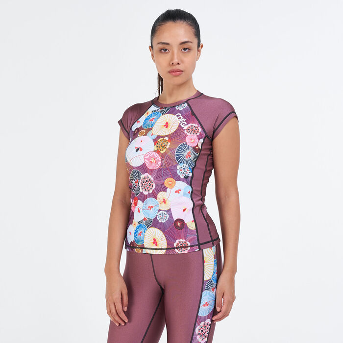 COEGA Women's Printed Rashguard Pink COEGA Women's Printed Rashguard Pink image number 0