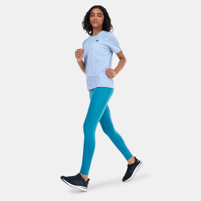 adidas Women's Run Essentials Stay in Play 7/8 Running Leggings Blue image number 2