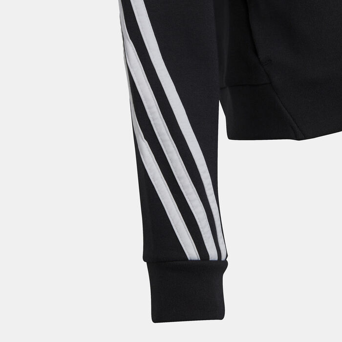 adidas Kids' Future Icons 3-Stripes Running Full-Zip Hoodie Black adidas Kids' Future Icons 3-Stripes Running Full-Zip Hoodie Black image number 3