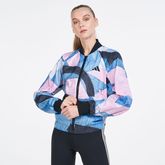 adidas Women's Sportswear X Nini Sum Graphic Bomber Jacket Multi adidas Women's Sportswear X Nini Sum Graphic Bomber Jacket Multi image number 0