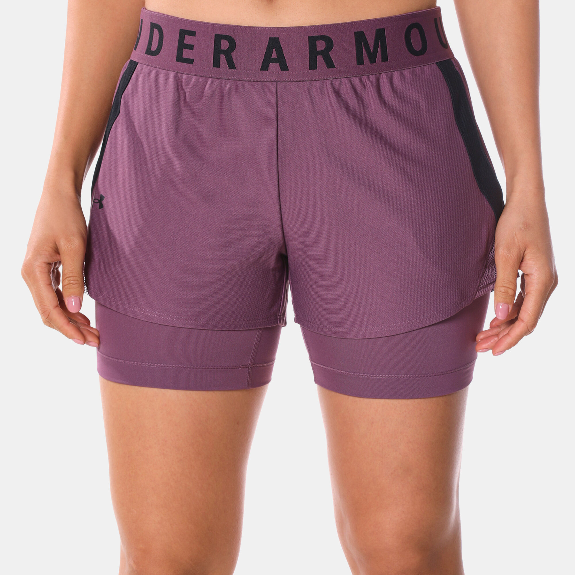 Women s Play Up 2 in 1 Shorts Purple Under Armour in Qatar SSS