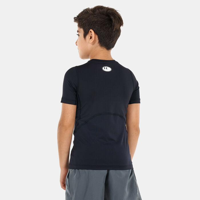 Under Armour Kids' HeatGear® Armour T-Shirt Black Under Armour Kids' HeatGear® Armour T-Shirt Black image number 1