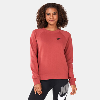 Nike Women's Sportswear Essential Fleece Crew Sweatshirt Brown