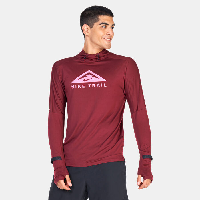 Nike Men's Dri-FIT Trail Running Hoodie Maroon Nike Men's Dri-FIT Trail Running Hoodie Maroon image number 0