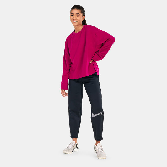 Nike Women's Yoga Dri-FIT Crew Sweatshirt Pink Nike Women's Yoga Dri-FIT Crew Sweatshirt Pink image number 2