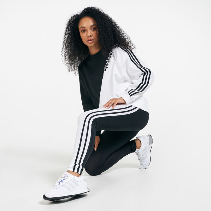 adidas Originals Women's Adicolor Sliced Trefoil Leggings Black image number 2