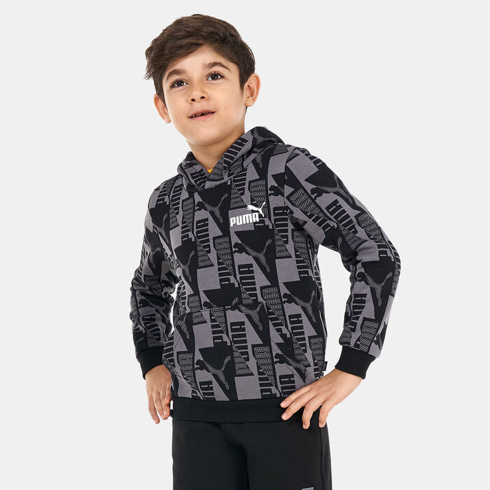 PUMA Kids' PowerPrinted Hoodie Black PUMA Kids' PowerPrinted Hoodie Black image number 0