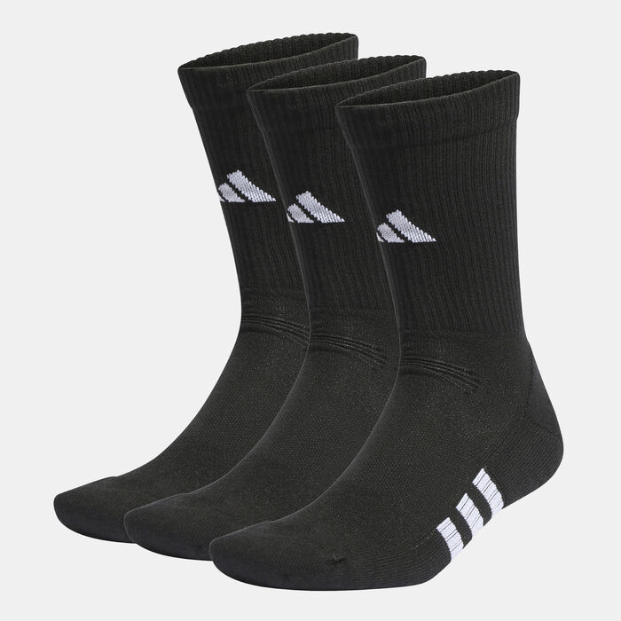 adidas Men's Performance Cushioned Crew Socks (3 Pack) Black adidas Men's Performance Cushioned Crew Socks (3 Pack) Black image number 0