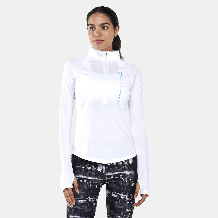 Under Armour Women's UA Speed Stride Attitude Half-Zip T-Shirt White Under Armour Women's UA Speed Stride Attitude Half-Zip T-Shirt White image number 0