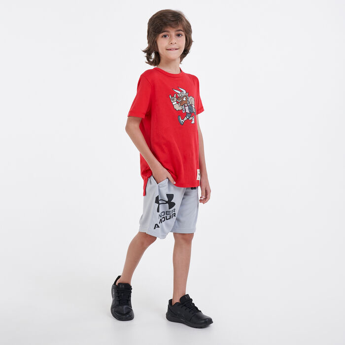 Under Armour Kids' UA Prototype 2.0 Logo Shorts Grey image number 2