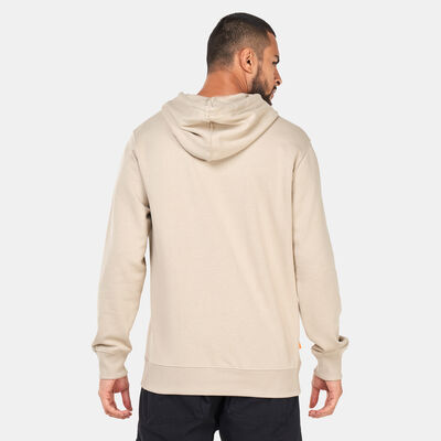 Timberland Men's Linear Logo Print T-Hoodie Beige