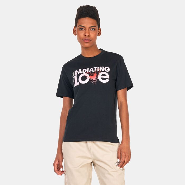 Converse Women's Radiating Love T-Shirt Black Converse Women's Radiating Love T-Shirt Black image number 0
