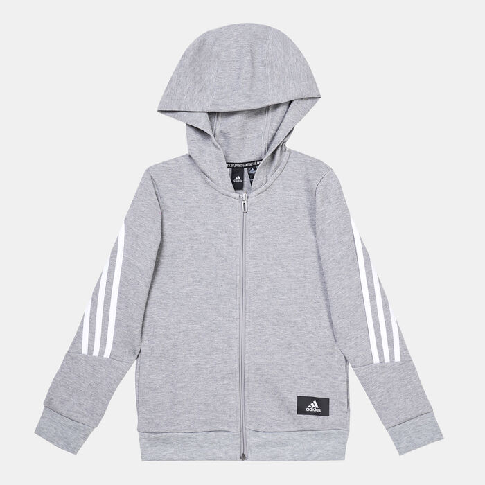 adidas Kids' Future Icons 3-Stripes Full-Zip Jacket Grey adidas Kids' Future Icons 3-Stripes Full-Zip Jacket Grey image number 0