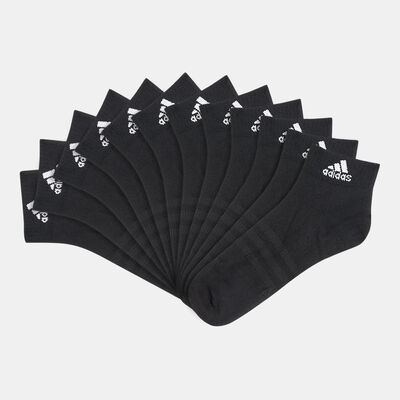 adidas Men's Cushioned Sportswear Ankle Socks (6 Pack) Black