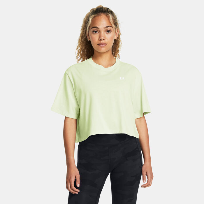 Under Armour Women's Logo Crop Top Green Under Armour Women's Logo Crop Top Green image number 0