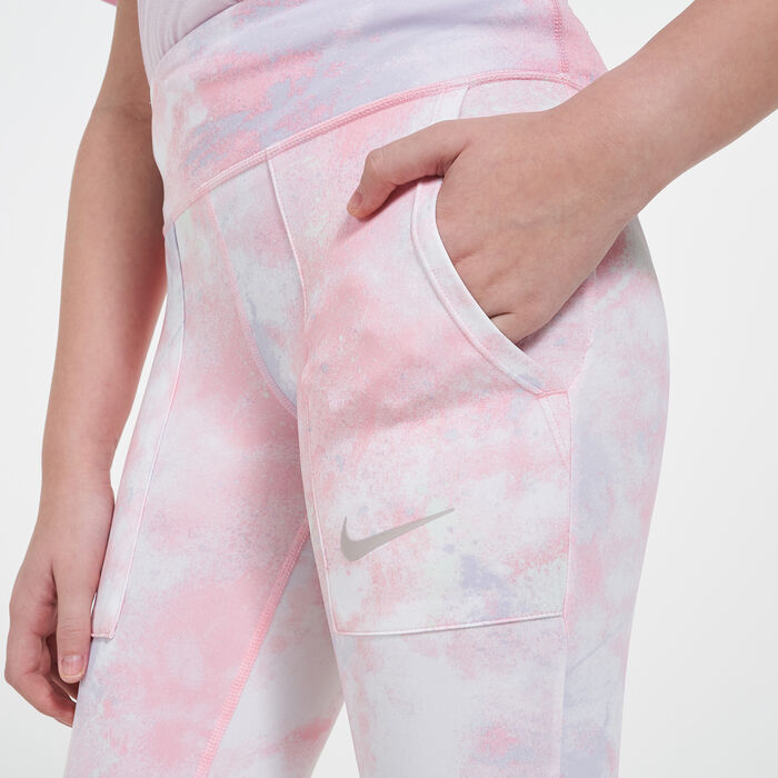 Nike Kids' Allover Print One Leggings Pink image number 3