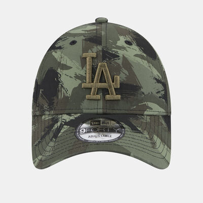 New Era Men's Painted Allover Print 9FORTY Los Angeles Dodgers Cap Green