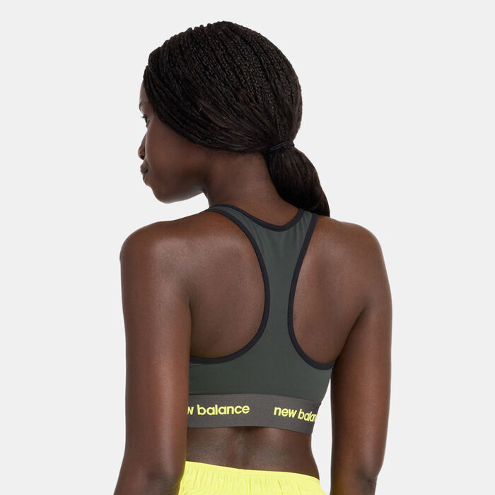 New Balance Women's Sleek Medium-Support Training Sports Bra Black image number 1