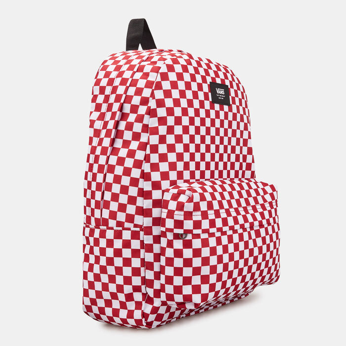 Vans Men's Old Skool Check Backpack Red Vans Men's Old Skool Check Backpack Red image number 2