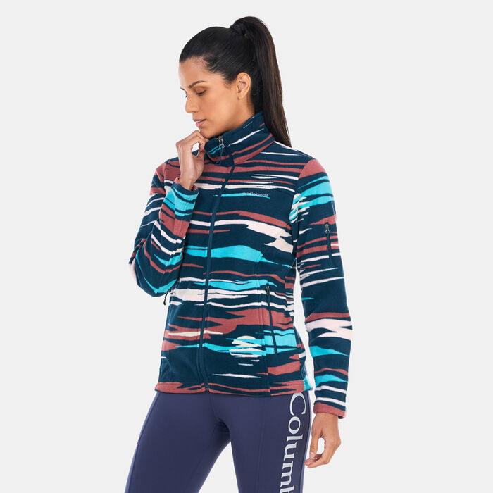 Columbia Women's Fast Trek Printed Fleece Jacket Blue Columbia Women's Fast Trek Printed Fleece Jacket Blue image number 0