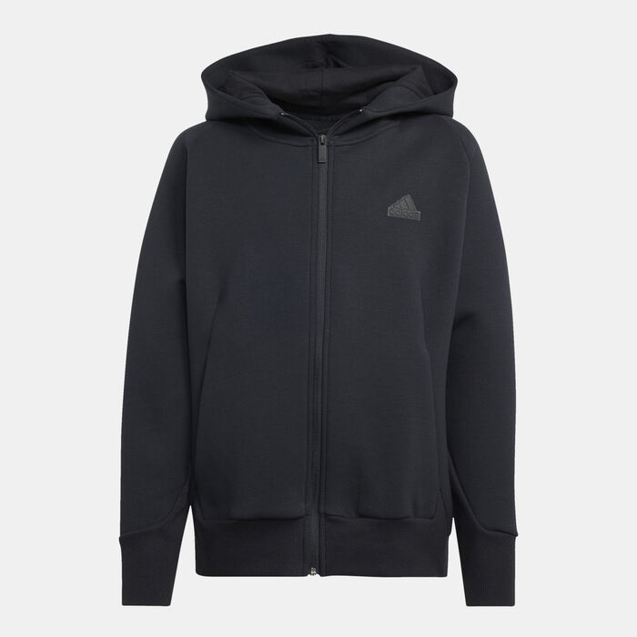 adidas Kids' Z.N.E. Full-Zip Hoodie Black adidas Kids' Z.N.E. Full-Zip Hoodie Black image number 0