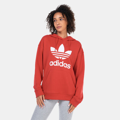 adidas Originals Women's Trefoil Hoodie Red adidas Originals Women's Trefoil Hoodie Red