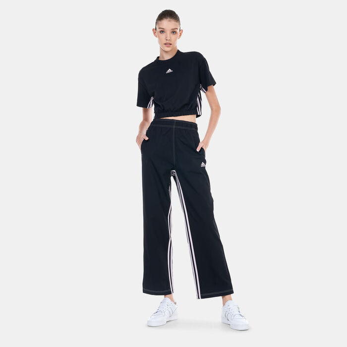 adidas Women's Dance 3-Stripes Wide-Leg Trousers Black adidas Women's Dance 3-Stripes Wide-Leg Trousers Black image number 2