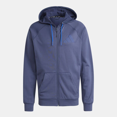 adidas Men's Game and Go Full-Zip Training Hoodie Blue
