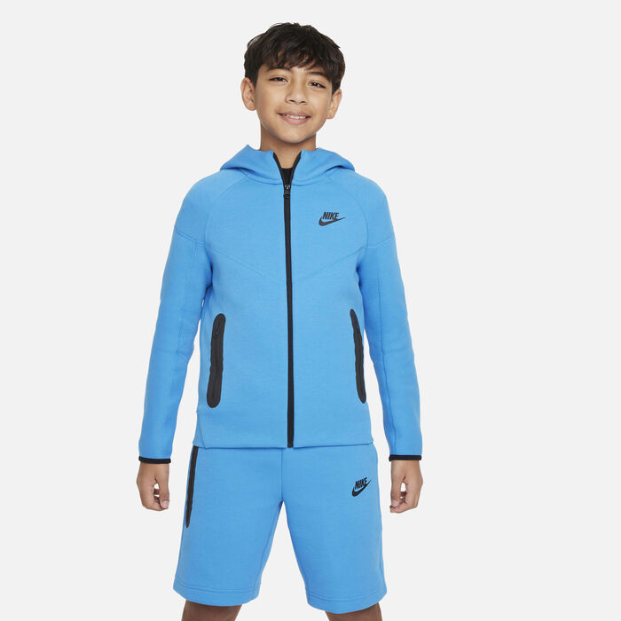 Nike Kids' Sportswear Tech Fleece Full-Zip Hoodie (Older Kids) Blue Nike Kids' Sportswear Tech Fleece Full-Zip Hoodie (Older Kids) Blue image number 0
