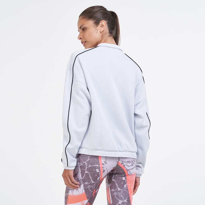 Reebok Women's Workout Ready 1/2 Zip Sweatshirt White Reebok Women's Workout Ready 1/2 Zip Sweatshirt White image number 1