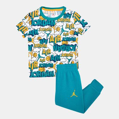 Jordan Kids' Air Comic T-Shirt and Pants Set Green